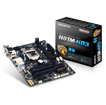 GIGABYTE GA-H81M-HD3 LGA1150/ Intel H81/ DDR3/ SATA3&USB3.0/ A&GbE/ MicroATX Motherboard GIGABYTE GA-H81M-HD3 LGA1150/ Intel H81/ DDR3/ SATA3&USB3.0/ A&GbE/ MicroATX Motherboard
