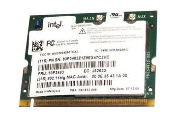 93P3483 - IBM Wireless Mini PCI Card 802.11B/G Intel 2200BG Wireless Card 93P3483 - IBM Wireless Mini PCI Card 802.11B/G Intel 2200BG Wireless Card