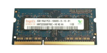 HMT325S6BFR8C-H9 - Hynix 2GB PC3-10600 DDR3-1333MHz non-ECC Unbuffered CL9 204-Pin SoDimm Single Rank Memory Module HMT325S6BFR8C-H9 - Hynix 2GB PC3-10600 DDR3-1333MHz non-ECC Unbuffered CL9 204-Pin SoDimm Single Rank Memory Module