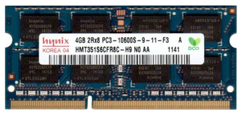 HMT351S6CFR8C-H9 - Hynix 4GB PC3-10600 DDR3-1333MHz non-ECC Unbuffered CL9 204-Pin SoDimm Dual Rank Memory Module HMT351S6CFR8C-H9 - Hynix 4GB PC3-10600 DDR3-1333MHz non-ECC Unbuffered CL9 204-Pin SoDimm Dual Rank Memory Module