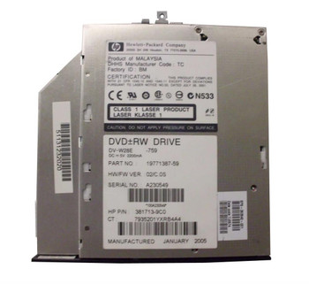 393540-001 - HP 8x DVD-RW IDE Optical Drive for HP NX6115 and NX6125 Business Notebooks