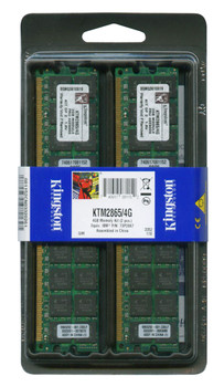 KTM2865/4G - Kingston 4GB Kit (2 X 2GB) PC2-3200 DDR2-400MHz ECC Registered CL3 240-Pin DIMM Dual Rank Memory (Kit of 2) (Chipkill) for IBM KTM2865/4G - Kingston 4GB Kit (2 X 2GB) PC2-3200 DDR2-400MHz ECC Registered CL3 240-Pin DIMM Dual Rank Memory (Kit of 2) (Chipkill) for IBM