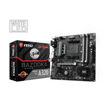 MSI A320M BAZOOKA Socket AM4/ AMD A320/ DDR4/ SATA3&USB3.1/ M.2/ A&GbE/ MicroATX Motherboard