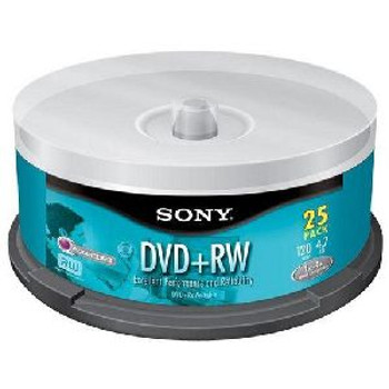 25DPW47LS2 - Sony 4x dvd+RW Media - 4.7GB - 25 Pack 25DPW47LS2 - Sony 4x dvd+RW Media - 4.7GB - 25 Pack