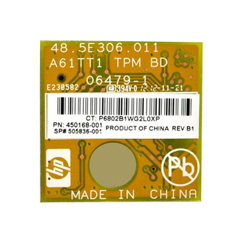 505836-001 - HP Trusted Platform Module (TPM) 505836-001 - HP Trusted Platform Module (TPM)