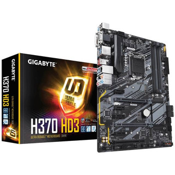 GIGABYTE H370 HD3 LGA1151/ Intel H370/ DDR4/ Quad CrossFireX/ SATA3&USB3.1/ M.2/ A&GbE/ ATX Motherboa