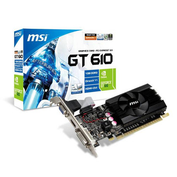 MSI NVIDIA GeForce GT 610 1GB GDDR3 VGA/DVI/HDMI Low Profile PCI-Express Video Card MSI NVIDIA GeForce GT 610 1GB GDDR3 VGA/DVI/HDMI Low Profile PCI-Express Video Card