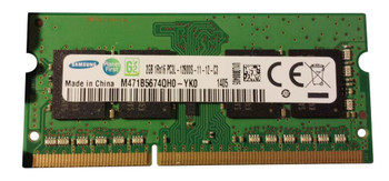 M471B5674QH0-YK0 - Samsung 2GB PC3-12800 DDR3-1600MHz NON-ECC UNBUFFERED CL11 204-Pin SoDimm 1.35V LOW VOLTAGE Single RANK Memory Module M471B5674QH0-YK0 - Samsung 2GB PC3-12800 DDR3-1600MHz NON-ECC UNBUFFERED CL11 204-Pin SoDimm 1.35V LOW VOLTAGE Single RANK Memory Module
