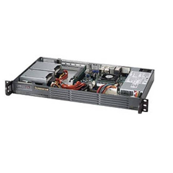 Supermicro SuperChassis CSE-504-203B 200W Mini 1U Rackmount Server Chassis (Black) Supermicro SuperChassis CSE-504-203B 200W Mini 1U Rackmount Server Chassis (Black)
