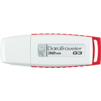 DTIG3/32GBZ - Kingston DataTraveler G3 DTIG3/32GBZ 32 GB USB 2.0 Flash Drive - White Red - External DTIG3/32GBZ - Kingston DataTraveler G3 DTIG3/32GBZ 32 GB USB 2.0 Flash Drive - White Red - External