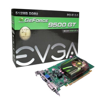 VCE512-P3-N953 - EVGA GeForce 9500GT 512MB DDR2 PCI Express DVI Video Graphics Card