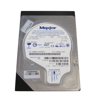 294932-007-U - HP 40GB 7200RPM IDE Ultra ATA-133 3.5-inch Hard Drive 294932-007-U - HP 40GB 7200RPM IDE Ultra ATA-133 3.5-inch Hard Drive