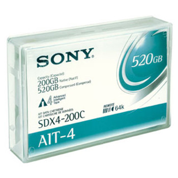 SDX4-200C-BC - Sony SDX4-200C AIT-4 Barcoded Data Cartridge - AIT AIT-4 - 200GB (Native) / 520GB (Compressed) - 1 Pack SDX4-200C-BC - Sony SDX4-200C AIT-4 Barcoded Data Cartridge - AIT AIT-4 - 200GB (Native) / 520GB (Compressed) - 1 Pack