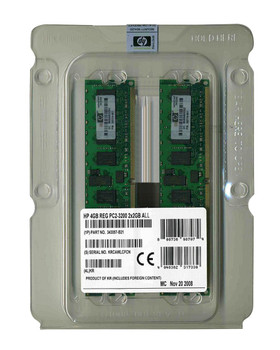 343057-B21 - HP 4GB (2x2GB) 400Mhz PC2-3200 Cl3 ECC Registered DDR2 SDRAM Dimm Memory Kit for Proliant Server Dl380 G4 Dl580 G3 Ml350 G4p Ml 343057-B21 - HP 4GB (2x2GB) 400Mhz PC2-3200 Cl3 ECC Registered DDR2 SDRAM Dimm Memory Kit for Proliant Server Dl380 G4 Dl580 G3 Ml350 G4p Ml