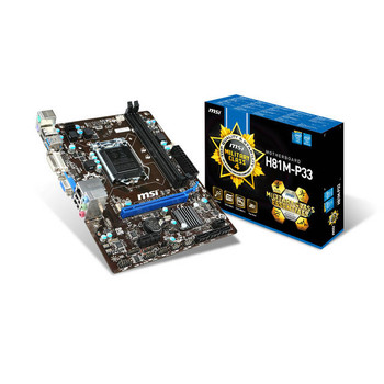 MSI H81M-P33 LGA1150/ Intel H81/ DDR3/ SATA3&USB3.0/ A&GbE/ MicroATX Motherboard MSI H81M-P33 LGA1150/ Intel H81/ DDR3/ SATA3&USB3.0/ A&GbE/ MicroATX Motherboard