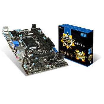 MSI H81M-E34 LGA1150/ Intel H81/ DDR3/ SATA3&USB3.0/ A&GbE/ MicroATX Motherboard MSI H81M-E34 LGA1150/ Intel H81/ DDR3/ SATA3&USB3.0/ A&GbE/ MicroATX Motherboard