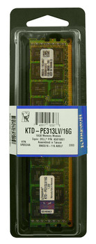 KTD-PE313LV/16G - Kingston 16GB (1x16GB) 1333Mhz PC3-10600 Dual Rank ECC Registered DDR3 SDRAM Dimm Memory for Dell PowerEdge Server KTD-PE313LV/16G - Kingston 16GB (1x16GB) 1333Mhz PC3-10600 Dual Rank ECC Registered DDR3 SDRAM Dimm Memory for Dell PowerEdge Server