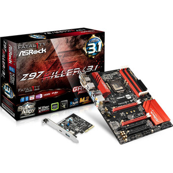 ASRock FATAL1TY Z97 KILLER/3.1 LGA1150/ Intel Z97/ DDR3/ Quad CrossFireX/ SATA3&USB3.1/ M.2&SATA Express/ A&GbE/ ATX Motherboard ASRock FATAL1TY Z97 KILLER/3.1 LGA1150/ Intel Z97/ DDR3/ Quad CrossFireX/ SATA3&USB3.1/ M.2&SATA Express/ A&GbE/ ATX Motherboard