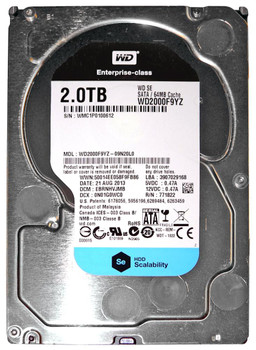 WD2000F9YZ - Western Digital Se 2TB SATA 6GB/s 64MB Cache 3.5-inch Datacenter Capacity Hdd for Nas and Scale-Out Architectures