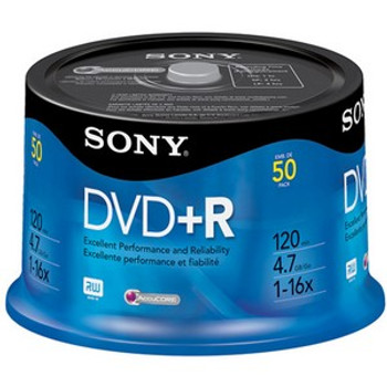 50DPR47RS4 - Sony 16x dvd-R Media - 4.7GB - 120mm Standard - 50 Pack Spindle 50DPR47RS4 - Sony 16x dvd-R Media - 4.7GB - 120mm Standard - 50 Pack Spindle