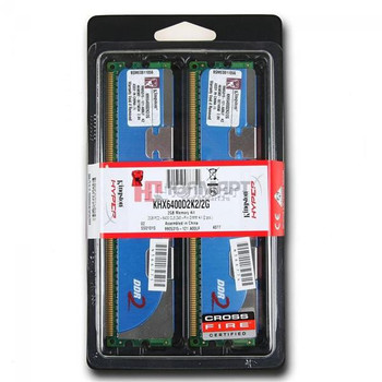 KHX6400D2K2/2G - Kingston HyperX 2GB Kit (2 X 1GB) PC2-6400 DDR2-800MHz non-ECC Unbuffered CL5 240-Pin DIMM Memory KHX6400D2K2/2G - Kingston HyperX 2GB Kit (2 X 1GB) PC2-6400 DDR2-800MHz non-ECC Unbuffered CL5 240-Pin DIMM Memory