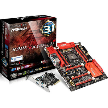 ASRock FATAL1TY X99X KILLER/3.1 LGA2011-v3/ Intel X99/ DDR4/ Quad CrossFireX & Quad SLI/ SATA3&USB3.1/ M.2&SATA Express/ A&2GbE/ ATX Motherboard ASRock FATAL1TY X99X KILLER/3.1 LGA2011-v3/ Intel X99/ DDR4/ Quad CrossFireX & Quad SLI/ SATA3&USB3.1/ M.2&SATA Express/ A&2GbE/ ATX Motherboard