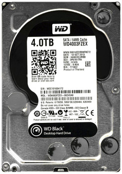WD4003FZEX-00Z4SA0 - Western Digital Black 4TB 7200RPM SATA 6GB/s 64MB Cache 3.5-inch Internal Hard Disk Drive WD4003FZEX-00Z4SA0 - Western Digital Black 4TB 7200RPM SATA 6GB/s 64MB Cache 3.5-inch Internal Hard Disk Drive