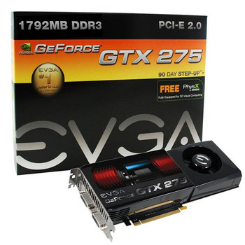 017-P3-1175-RX - EVGA GeForce GTX 275 1792MB 448-Bit DDR3 PCI Express 2.0 x16 SLI Support Video Graphics Card 017-P3-1175-RX - EVGA GeForce GTX 275 1792MB 448-Bit DDR3 PCI Express 2.0 x16 SLI Support Video Graphics Card