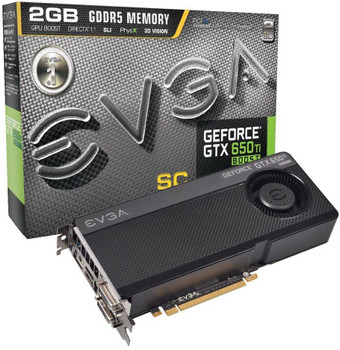 02G-P4-3657-KR - EVGA GeForce GTX 650 Ti BOOST 2GB GDDR5 192-Bit PCI Express 3.0 x16 Dual DVI/HDMI/ Display Port/ SLI Supported Video Graphics Card 02G-P4-3657-KR - EVGA GeForce GTX 650 Ti BOOST 2GB GDDR5 192-Bit PCI Express 3.0 x16 Dual DVI/HDMI/ Display Port/ SLI Supported Video Graphics Card