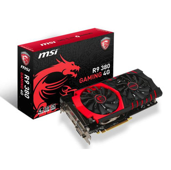 MSI AMD Radeon R9 380 Gaming 4GB GDDR5 2DVI/HDMI/Displayport PCI-Express Video Card MSI AMD Radeon R9 380 Gaming 4GB GDDR5 2DVI/HDMI/Displayport PCI-Express Video Card