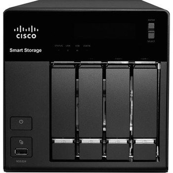 NSS324D04-K9 - Cisco NSS 324 Network Storage Server Intel Atom D510 1.66 GHz 4 TB (4 x 1 TB) RJ-45 Network USB eSATA VGA (Refurbished)