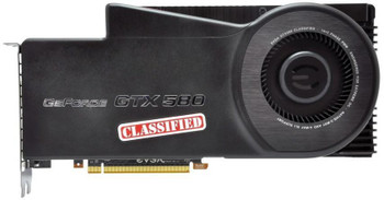03GP31588ET - EVGA GeForce GTX 580 Classified 3GB GDDR5 384-Bit PCI Express 2.0 x16 Dual DVI/ EVBot Connector/ HDCP Ready/ SLI Support Video Graphics Card 03GP31588ET - EVGA GeForce GTX 580 Classified 3GB GDDR5 384-Bit PCI Express 2.0 x16 Dual DVI/ EVBot Connector/ HDCP Ready/ SLI Support Video Graphics Card
