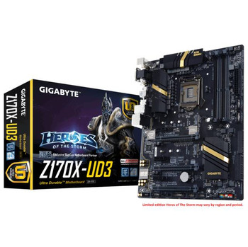 GIGABYTE GA-Z170X-UD3 LGA1151/ Intel Z170/ DDR4/ 3-Way CrossFireX & 2-Way SLI/ SATA3&USB3.0/ M.2&SATA Express/ A&GbE/ ATX Motherboard GIGABYTE GA-Z170X-UD3 LGA1151/ Intel Z170/ DDR4/ 3-Way CrossFireX & 2-Way SLI/ SATA3&USB3.0/ M.2&SATA Express/ A&GbE/ ATX Motherboard