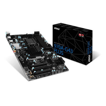 MSI 970A-G43 PLUS Socket AM3+/ AMD 970/ DDR3/ 2-Way CrossFireX/ SATA3&USB3.1/ A&GbE/ ATX Motherboard MSI 970A-G43 PLUS Socket AM3+/ AMD 970/ DDR3/ 2-Way CrossFireX/ SATA3&USB3.1/ A&GbE/ ATX Motherboard