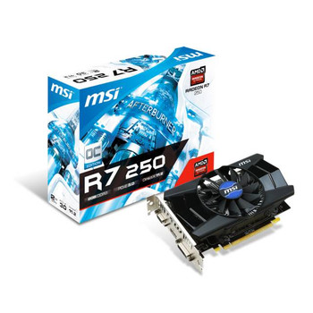 MSI AMD Radeon R7 250 OC 2GB DDR3 VGA/DVI/HDMI PCI-Express Video Card MSI AMD Radeon R7 250 OC 2GB DDR3 VGA/DVI/HDMI PCI-Express Video Card