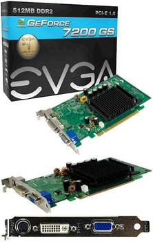 512-P2-N409-LR - EVGA GeForce 7200 GS 512MB 64-Bit DDR2 PCI Express x16 DVI-I/ VGA Video Graphics Card
