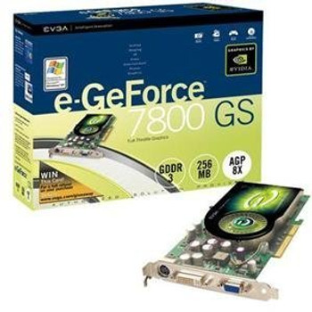 256A8N506AX - EVGA E-GeForce 7800GS 256MB GDDR3 256-Bit DVI/ AGP 8x Video Graphics Card 256A8N506AX - EVGA E-GeForce 7800GS 256MB GDDR3 256-Bit DVI/ AGP 8x Video Graphics Card