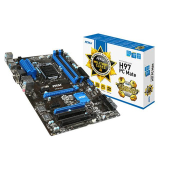 MSI H97 PC MATE LGA1150/ Intel H97/ DDR3/ CrossFireX/ SATA3&USB3.0/ A&GbE/ ATX Motherboard MSI H97 PC MATE LGA1150/ Intel H97/ DDR3/ CrossFireX/ SATA3&USB3.0/ A&GbE/ ATX Motherboard