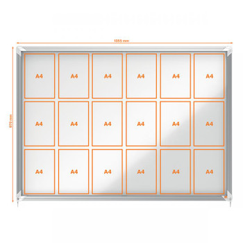 Nobo 1902571 Premium Plus Magnetic Lockable Notice Board 18xA4