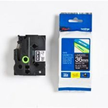 Brother TZE365 White on Black 8M x 36mm Gloss Tape