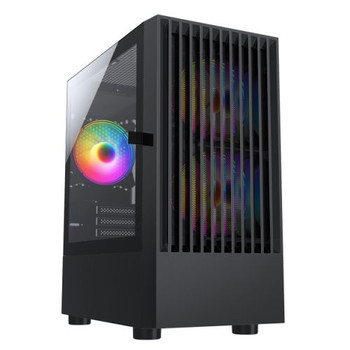 Spire Slammer Gaming Case w /  Glass Window, Micro ATX, Mesh Front, 3 ARGB Fans, LED Control Button, 240mm Radiator Support