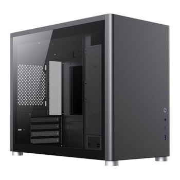 GameMax Spark Black Gaming Cube Case w /  2x Tempered Glass Windows, Micro ATX, Vertical Airflow, No Fans inc., USB-C, 400mm GPU Support