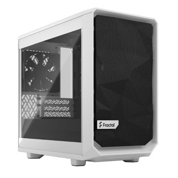 Fractal Design Meshify 2 Nano (White TG) Gaming Case w /  Clear Glass Window, Mini ITX, Angular Mesh, USB-C, 331mm GPU & 280mm Radiator Support