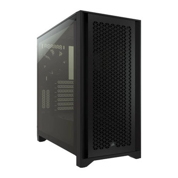 Corsair 4000D Airflow Gaming Case w /  Tempered Glass Window, E-ATX, 2 x AirGuide Fans, High-Airflow Front Panel, USB-C, Black