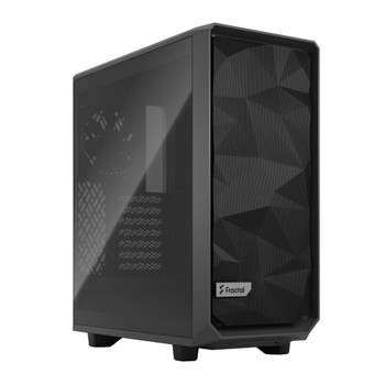 Fractal Design Meshify 2 Compact (Grey TG) Gaming Case w /  Light Tint Glass Window, ATX, Angular Mesh Front, 3 Fans, Detachable Front Filter, USB-C