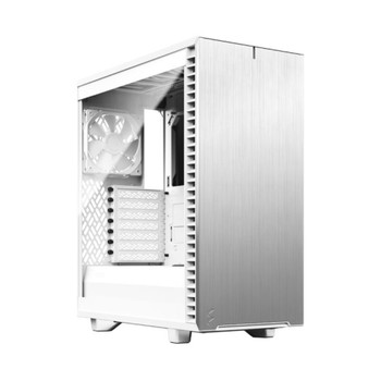 Fractal Design Define 7 Compact (White TG) Gaming Case w /  Clear Glass Window, ATX, 2 Fans, Sound Dampening, Ventilated PSU Shroud, USB-C, White