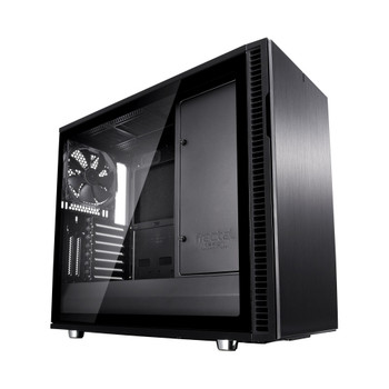 Fractal Design Define R6 (Black TG) Gaming Case w /  Clear Glass Window, E-ATX, Modular Design, 3 Fans, Fan Hub, Sound Dampening