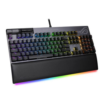 Asus ROG STRIX FLARE II ANIMATE RGB Mechanical Gaming Keyboard w /  PBT Keycaps, USB, ROG NX Red Switches, Detachable Wrist Rest, Customisable AniMe Matrix Display