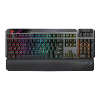 Asus ROG CLAYMORE II RGB Mechanical Gaming Keyboard w /  PBT Keycaps, Wired / Wireless, RX Blue Mechanical Switches, Fully Programmable Keys, Detachable Numpad & Wrist Rest