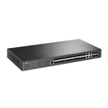 TP-LINK (TL-SG3428XF) JetStream 24-Port SFP L2+ Managed Switch w /  4 10GE SFP+ Slots, Dual Redundant PSUs, Rackmountable